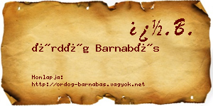 Ördög Barnabás névjegykártya