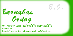 barnabas ordog business card